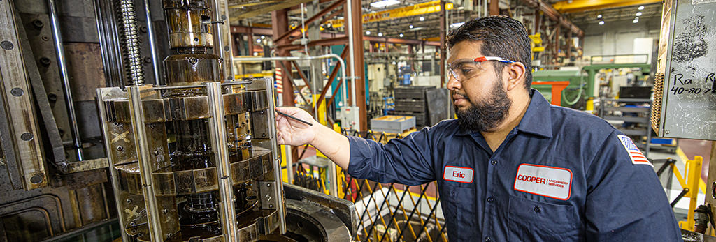 Employee working on Engine
