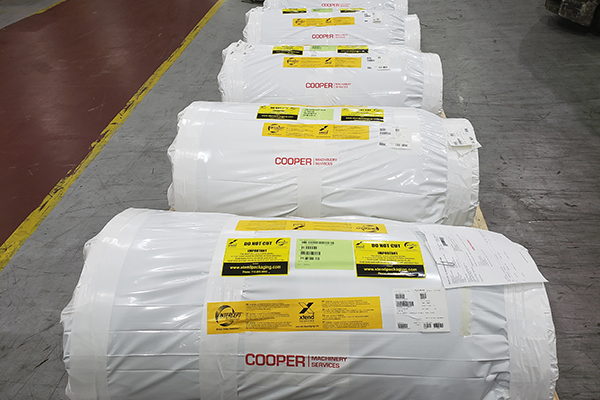 On-time delivery of engine and compressor parts packaged in warehouse