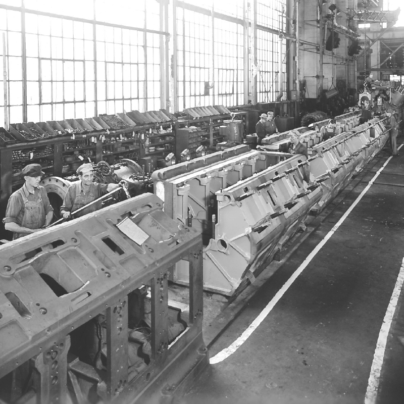 1944 Cooper Supports the War Effort. Cooper provides marine engines that power the U.S. Navy.